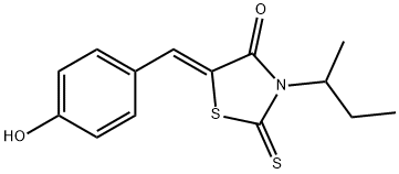 4-Thiazolidinone, 5-[(4-hydroxyphenyl)methylene]-3-(1-methylpropyl)-2-thioxo-, (5Z)- Struktur