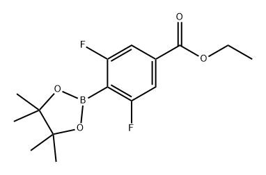 Benzoic acid, 3,5-difluoro-4-(4,4,5,5-tetramethyl-1,3,2-dioxaborolan-2-yl)-, ethyl ester Struktur