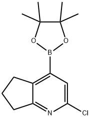 5H-Cyclopenta[b]pyridine, 2-chloro-6,7-dihydro-4-(4,4,5,5-tetramethyl-1,3,2-dioxaborolan-2-yl)- Struktur