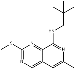 Pyrido[3,4-d]pyrimidin-8-amine, N-(2,2-dimethylpropyl)-6-methyl-2-(methylthio)- Struktur