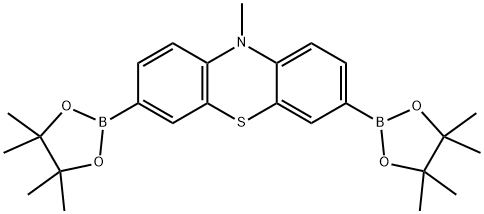 10H-Phenothiazine, 10-methyl-3,7-bis(4,4,5,5-tetramethyl-1,3,2-dioxaborolan-2-yl)- Struktur