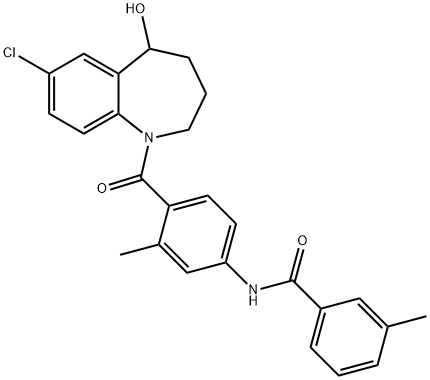 Benzamide, N-[4-[(7-chloro-2,3,4,5-tetrahydro-5-hydroxy-1H-1-benzazepin-1-yl)carbonyl]-3-methylphenyl]-3-methyl- Struktur