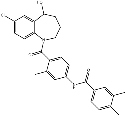 Benzamide, N-[4-[(7-chloro-2,3,4,5-tetrahydro-5-hydroxy-1H-1-benzazepin-1-yl)carbonyl]-3-methylphenyl]-3,4-dimethyl- Struktur