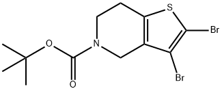 tert-butyl2,3-dibromo-6,7-dihydrothieno[3,2-c]pyridine-5(4H)-carboxylate Struktur