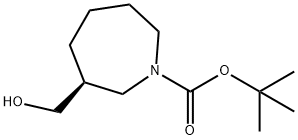 1H-Azepine-1-carboxylic acid, hexahydro-3-(hydroxymethyl)-, 1,1-dimethylethyl ester, (3S)- Struktur