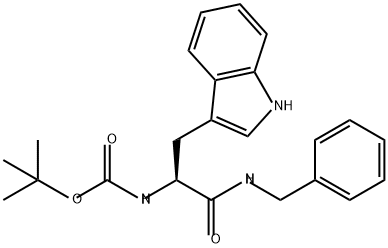 Carbamic acid, N-[(1S)-1-(1H-indol-3-ylmethyl)-2-oxo-2-[(phenylmethyl)amino]ethyl]-, 1,1-dimethylethyl ester Struktur