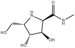 (2R,3R,4R,5S)-3,4-Dihydroxy-5-(hydroxymethyl)-N-methyl-2-pyrrolidine carboxamide Struktur