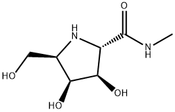 (2S,3R,4S,5R)-3,4-Dihydroxy-5-(hydroxymethyl)-N-methyl-2-pyrrolidine carboxamide Struktur