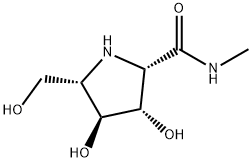 (2S,3S,4S,5S)-3,4-Dihydroxy-5-(hydroxymethyl)-N-methyl-2-pyrrolidine carboxamide Struktur