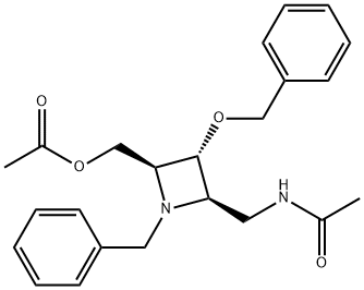 N-?[[(2R,?3R,?4S)?-?4-?[(Acetyloxy)?methyl]?-?3-?(phenylmethoxy)?-?1-?(phenylmethyl)?-?2-?azetidinyl]?methyl]?-acetamide Struktur