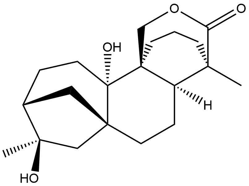 Kauran-18-oic acid, 9,16,20-trihydroxy-, 18,20-lactone, (4α)- Struktur