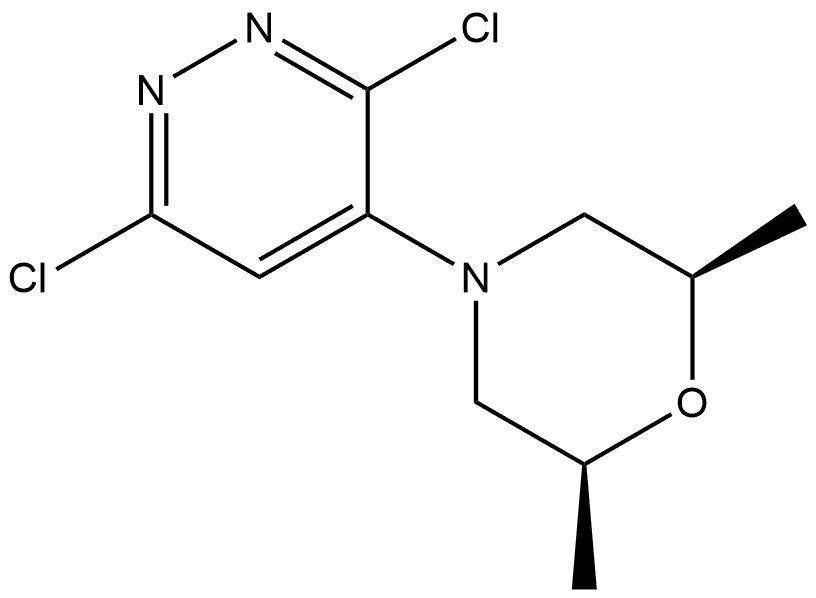 rel-(2R,6S)-4-(3,6-Dichloro-4-pyridazinyl)-2,6-dimethylmorpholine Struktur