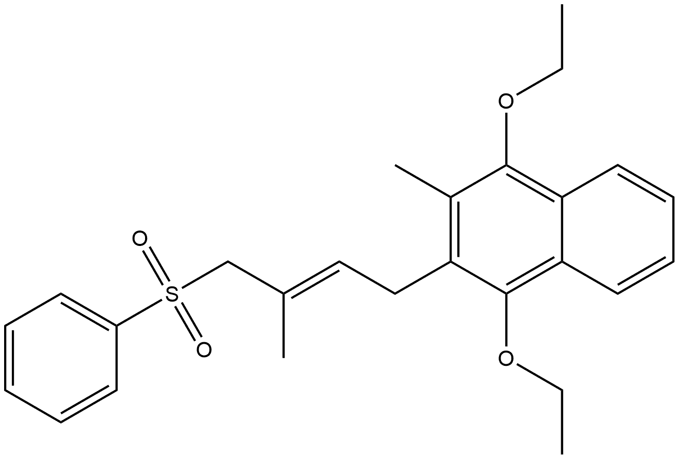 (1,4-diethoxy-2-methyl-3-[(2E)-3-methyl-4-(phenylsulfonyl)-2-buten- 1-yl]- naphthalene) Struktur