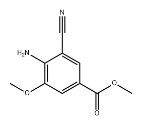 Benzoic acid, 4-amino-3-cyano-5-methoxy-, methyl ester Struktur