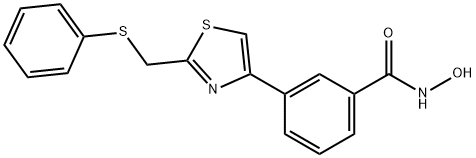 N-Hydroxy-3-[2-[(phenylthio)methyl]-4-thiazolyl]benzamide Struktur