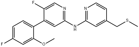 2-Pyridinamine, 5-fluoro-4-(4-fluoro-2-methoxyphenyl)-N-[4-[(methylthio)methyl]-2-pyridinyl]-