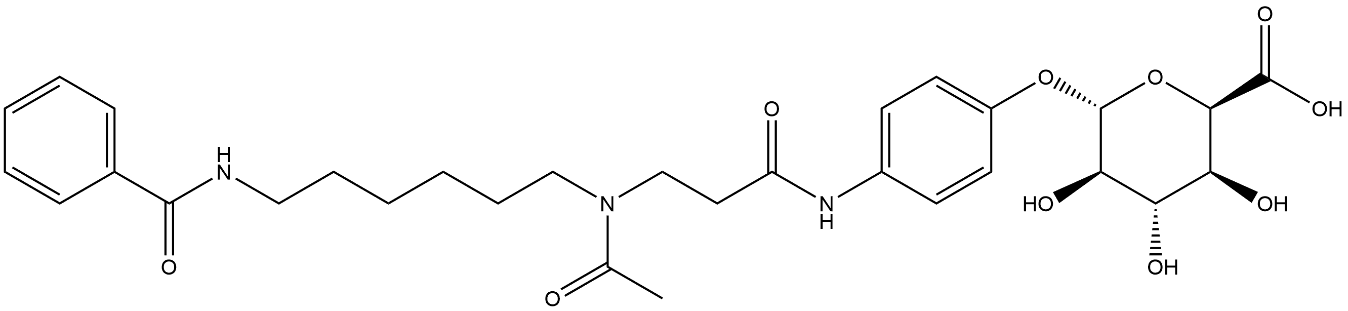 α-L-Idopyranosiduronic acid, 4-[[3-[acetyl[6-(benzoylamino)hexyl]amino]-1-oxopropyl]amino]phenyl Struktur