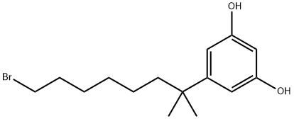 1,3-Benzenediol, 5-(7-bromo-1,1-dimethylheptyl)- Struktur