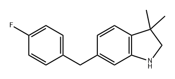 1H-Indole, 6-[(4-fluorophenyl)methyl]-2,3-dihydro-3,3-dimethyl- Struktur