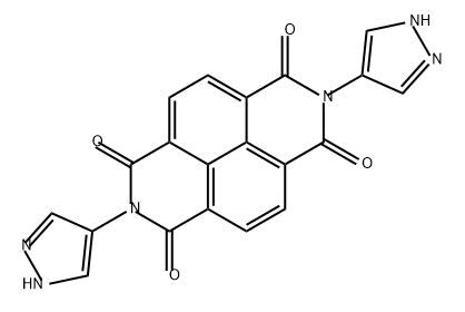 Benzo[lmn][3,8]phenanthroline-1,3,6,8(2H,7H)-tetrone, 2,7-di-1H-pyrazol-4-yl- Struktur