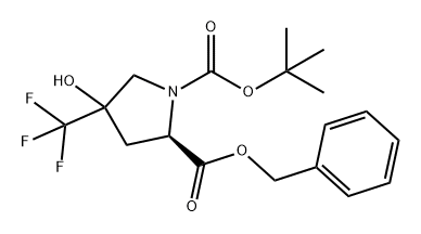 1,2-Pyrrolidinedicarboxylic acid, 4-hydroxy-4-(trifluoromethyl)-, 1-(1,1-dimethylethyl) 2-(phenylmethyl) ester, (2R)- Struktur