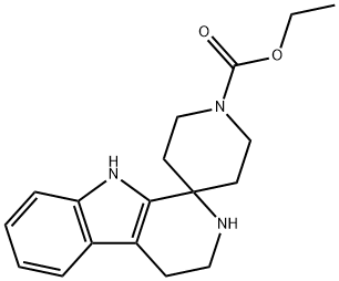 Spiro[piperidine-4,1'-[1H]pyrido[3,4-b]indole]-1-carboxylic acid, 2',3',4',9'-tetrahydro-, ethyl ester Struktur