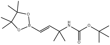 1,1-Dimethylethyl N-[(2E)-1,1-dimethyl-3-(4,4,5,5-tetramethyl-1,3,2-dioxaborolan-2-yl)-2-propen-1-yl]carbamate Struktur