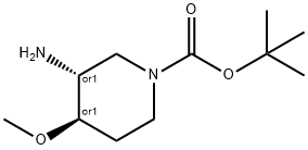 tert-butyl (3R,4R)-rel-3-amino-4-methoxypiperidine-1-carboxylate Struktur