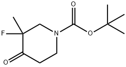 1-Piperidinecarboxylic acid, 3-fluoro-3-methyl-4-oxo-, 1,1-dimethylethyl ester Struktur