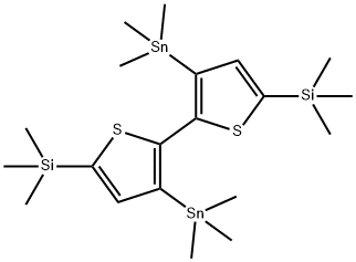 Stannane, 1,1'-[5,5'-bis(trimethylsilyl)[2,2'-bithiophene]-3,3'-diyl]bis[1,1,1-trimethyl- Struktur