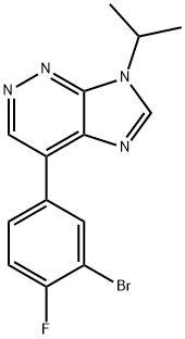 7H-Imidazo[4,5-c]pyridazine, 4-(3-bromo-4-fluorophenyl)-7-(1-methylethyl)- Struktur