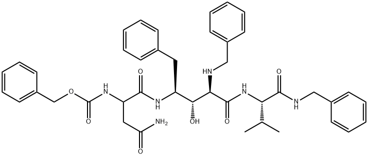 L-Lyxonamide, 4-[[4-amino-1,4-dioxo-2-[[(phenylmethoxy)carbonyl]amino]butyl]amino]-2,4,5-trideoxy-N-[2-methyl-1-[[(phenylmethyl)amino]carbonyl]propyl]-5-phenyl-2-[(phenylmethyl)amino]-, [1(S),4(S)]- (9CI) Struktur