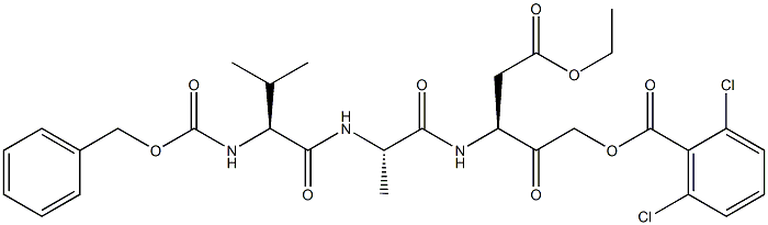 L-Alaninamide,N-[(phenylmethoxy)carbonyl]-L-valyl-N-[(1S)-3-[(2,6-dichlorobenzoyl)oxy]-1-(2-ethoxy-2-oxoethyl)-2-oxopropyl]-(9CI) Struktur