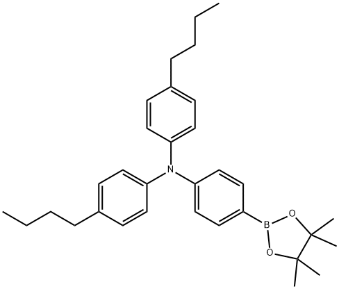 Benzenamine, N,N-bis(4-butylphenyl)-4-(4,4,5,5-tetramethyl-1,3,2-dioxaborolan-2-yl)- Struktur