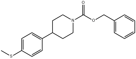 1-Piperidinecarboxylic acid, 4-[4-(methylthio)phenyl]-, phenylmethyl ester Struktur