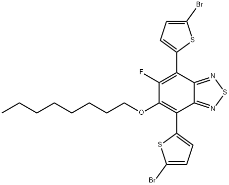 4,7-bis(5-bromothiophen-2-yl)-5-fluoro-6-(octyloxy)benzo[c][1,2,5]thiadiazole Struktur