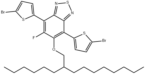 4,7-bis(5-bromothiophen-2-yl)-5-fluoro-6-((2-hexyldecyl)oxy)benzo[c][1,2,5]thiadiazole Struktur