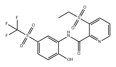 2-Pyridinecarboxamide, 3-(ethylsulfonyl)-N-[2-hydroxy-5-[(trifluoromethyl)sulfonyl]phenyl]- Struktur