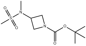 1-Azetidinecarboxylic acid, 3-[methyl(methylsulfonyl)amino]-, 1,1-dimethylethyl ester Struktur