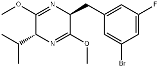 Pyrazine, 2-[(3-bromo-5-fluorophenyl)methyl]-2,5-dihydro-3,6-dimethoxy-5-(1-methylethyl)-, (2S,5R)- Struktur