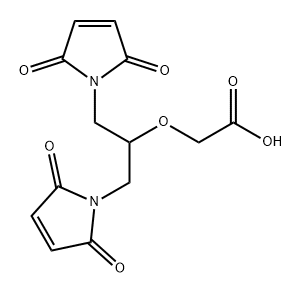 Acetic acid, 2-[2-(2,5-dihydro-2,5-dioxo-1H-pyrrol-1-yl)-1-[(2,5-dihydro-2,5-dioxo-1H-pyrrol-1-yl)methyl]ethoxy]- Struktur