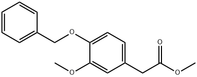 Benzeneacetic acid, 3-methoxy-4-(phenylmethoxy)-, methyl ester Struktur