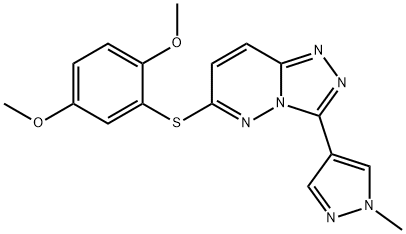 1,2,4-Triazolo[4,3-b]pyridazine, 6-[(2,5-dimethoxyphenyl)thio]-3-(1-methyl-1H-pyrazol-4-yl)- Struktur