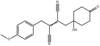 2-Butenedinitrile, 2-[(1-hydroxy-4-oxocyclohexyl)methyl]-3-[(4-methoxyphenyl)methyl]- (9CI) Struktur