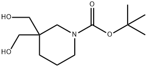 1-Piperidinecarboxylic acid, 3,3-bis(hydroxymethyl)-, 1,1-dimethylethyl ester Struktur