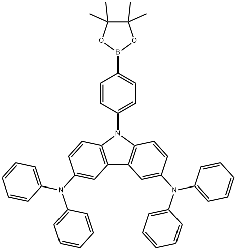 9H-Carbazole-3,6-diamine, N3,N3,N6,N6-tetraphenyl-9-[4-(4,4,5,5-tetramethyl-1,3,2-dioxaborolan-2-yl)phenyl]- Struktur