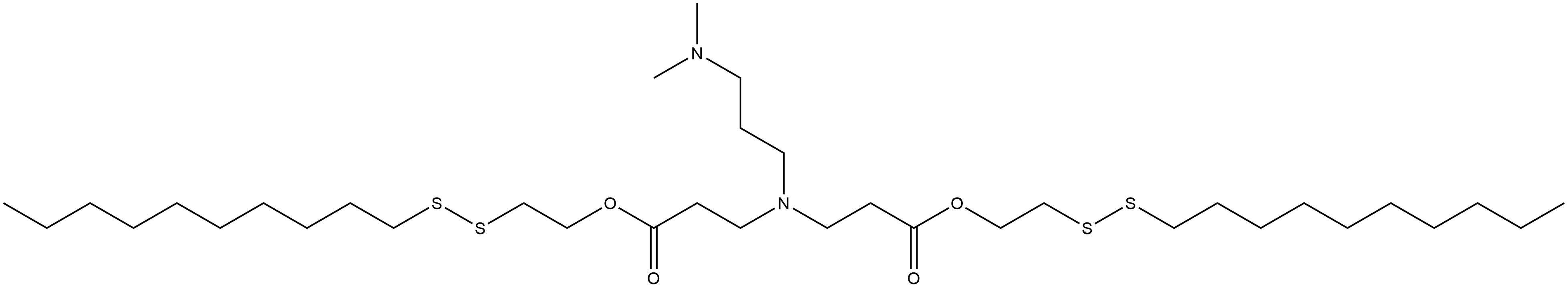 β-Alanine, N-[3-[2-(decyldithio)ethoxy]-3-oxopropyl]-N-[3-(dimethylamino)propyl]-, 2-(decyldithio)ethyl ester Struktur