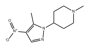 Piperidine, 1-methyl-4-(5-methyl-4-nitro-1H-pyrazol-1-yl)- Struktur