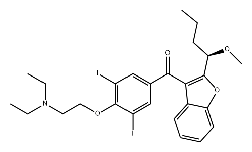 Methanone, [4-[2-(diethylamino)ethoxy]-3,5-diiodophenyl][2-[(1R)-1-methoxybutyl]-3-benzofuranyl]- Struktur