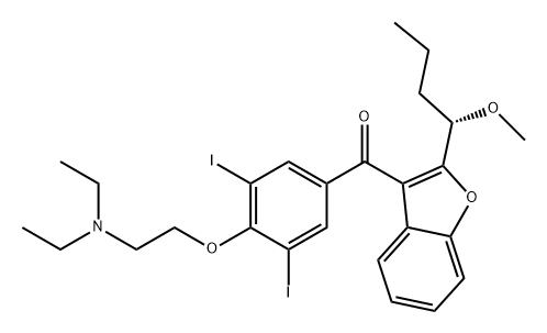 Methanone, [4-[2-(diethylamino)ethoxy]-3,5-diiodophenyl][2-[(1S)-1-methoxybutyl]-3-benzofuranyl]- Struktur